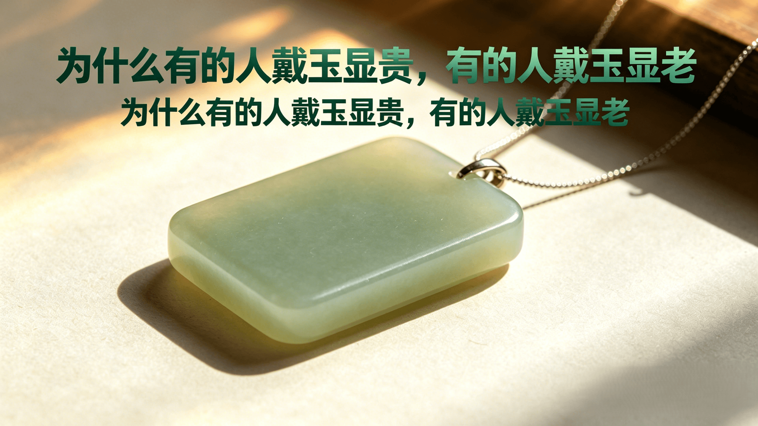 为什么有的人戴玉显贵，有的人戴玉显老？
