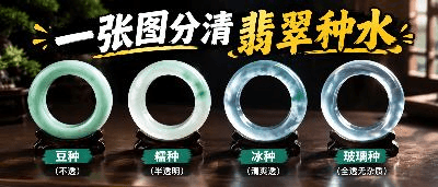 翡翠种水怎么分？豆种糯种冰种玻璃种，新手别再被冰种忽悠
